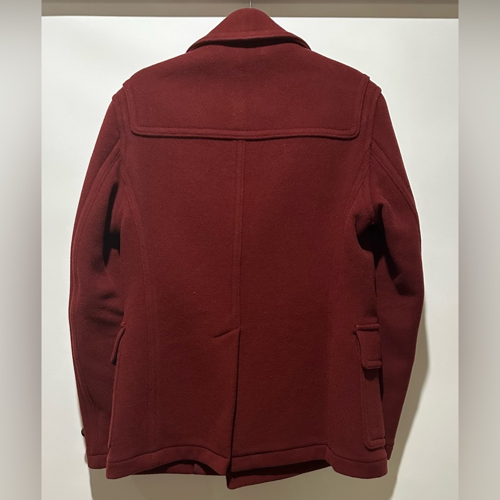 BURBERRY Wool Burgundy Peacoat Tailored Fit M - Picture 3 of 7